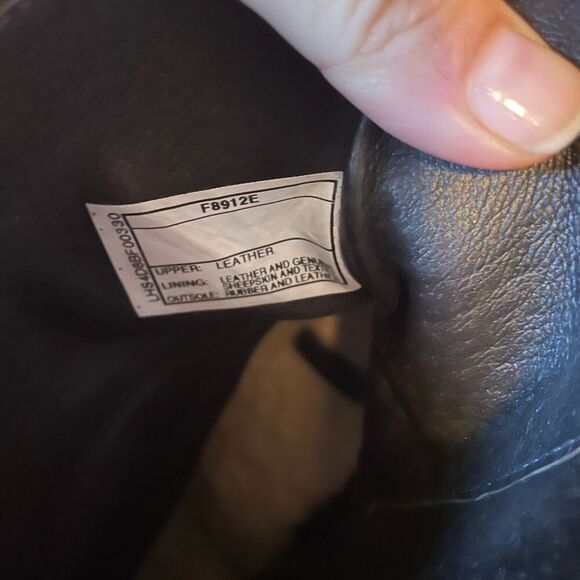 UGG | black leather bianka heeled bootie 8 - Picture 12 of 13